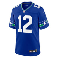 Seattle Seahawks 12s Nike Royal Throwback Player Game Jersey