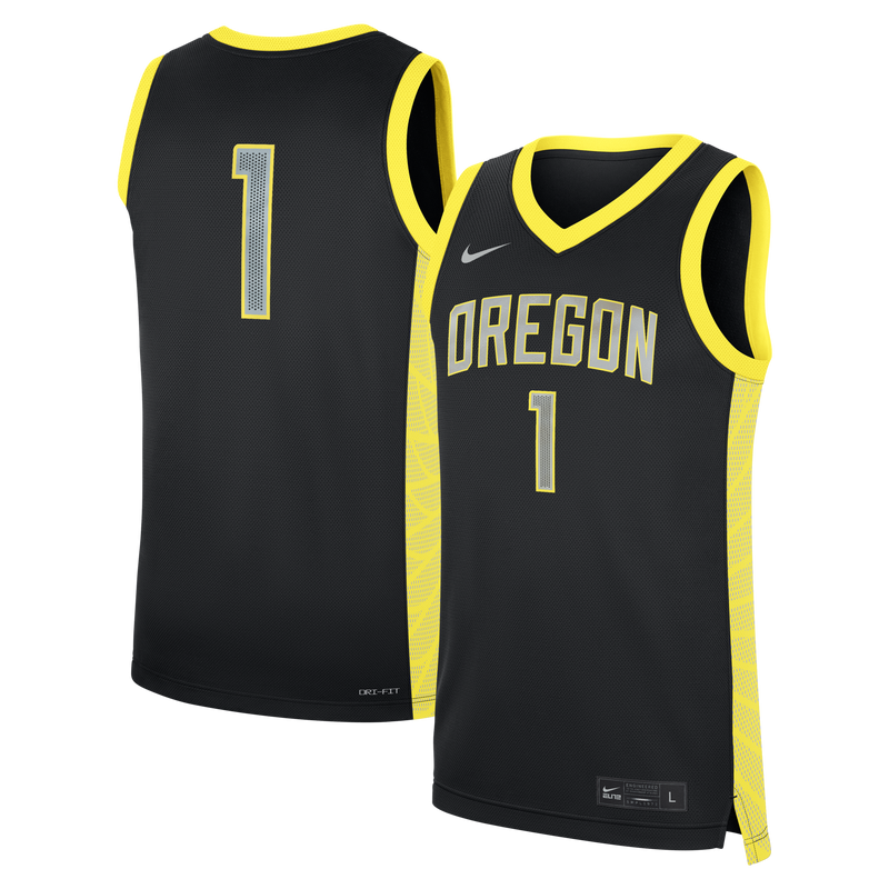 Nike Black Oregon Ducks #1 Alternate Replica Basketball Jersey
