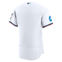 Miami Marlins Nike White Home Sponsor Patch Authentic Jersey