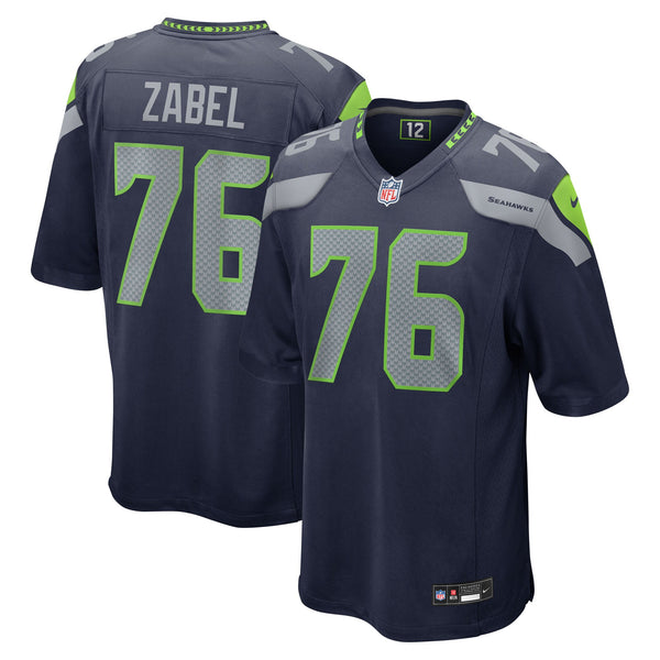 Seattle Seahawks Grey Zabel Nike Navy Team Game Jersey