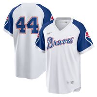 Atlanta Braves Hank Aaron Nike White Home Cooperstown Collection Player Jersey