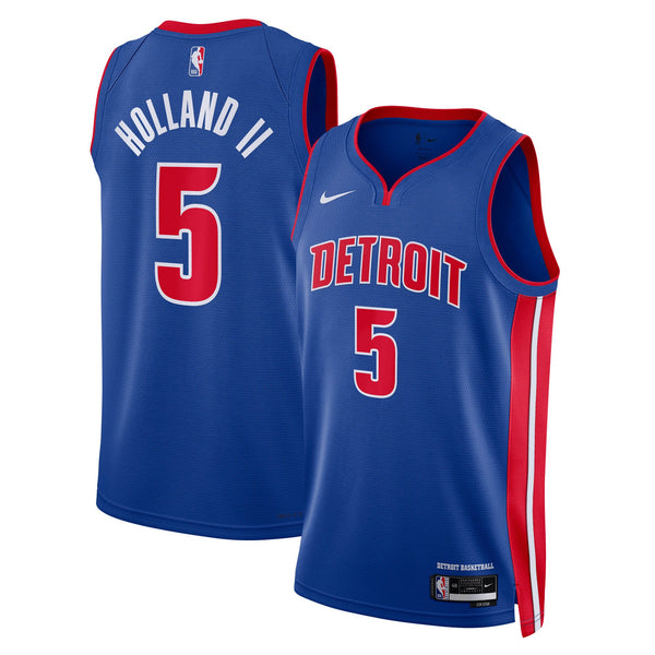 Detroit Pistons Nike Icon Swingman Jersey NBA 2024 Draft First Round Pick - Blue - Ron Holland II