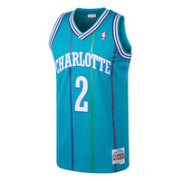 Mitchell & Ness Larry Johnson Teal Charlotte Hornets 1992-93 Hardwood Classics Swingman Jersey