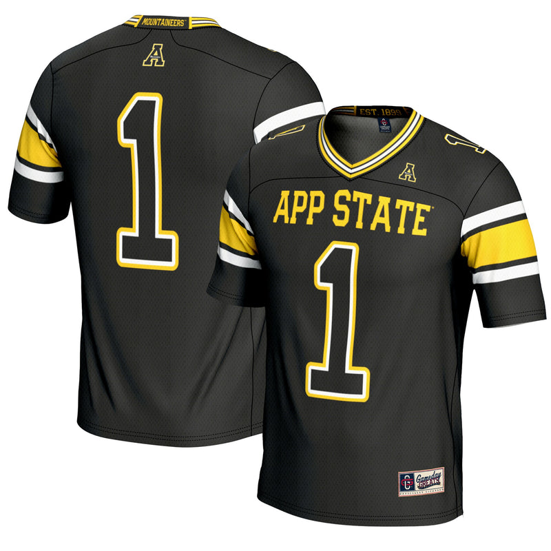 GameDay Greats #1 Black Appalachian State Mountaineers Endzone Football Jersey