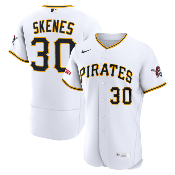 Pittsburgh Pirates Paul Skenes Nike White Home Authentic Sponsor Patch Jersey