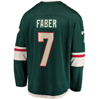 Minnesota Wild Brock Faber Fanatics Green Home Breakaway Player Jersey