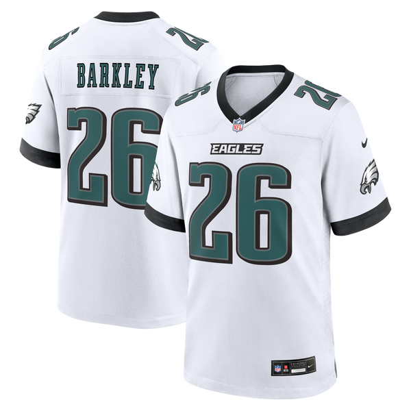 Philadelphia Eagles Saquon Barkley Nike White Game Jersey