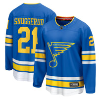 St. Louis Blues Jimmy Snuggerud Fanatics Blue Home Breakaway Jersey