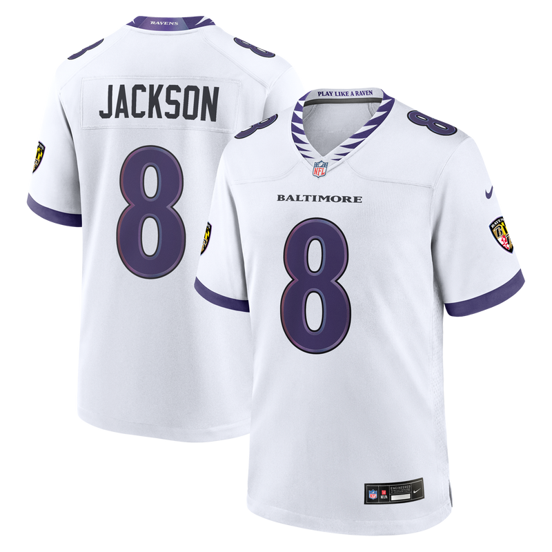 Baltimore Ravens Lamar Jackson Nike White Game Jersey