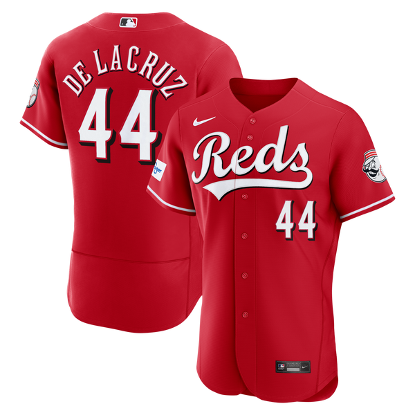 Cincinnati Reds Elly De La Cruz Nike Red Alternate Authentic Sponsor Patch Jersey