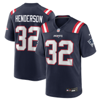 New England Patriots TreVeyon Henderson Nike Navy 2025 NFL Draft Game Jersey