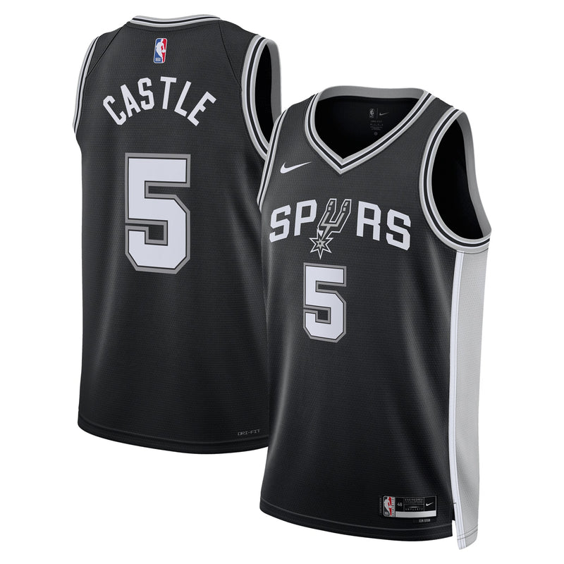 San Antonio Spurs Nike Icon Swingman Jersey - Black - Stephon Castle