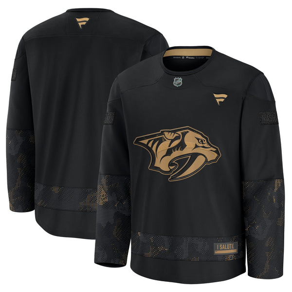 Nashville Predators Fanatics Black 2024 Military Appreciation Practice Jersey