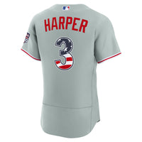 Fourth of July Philadelphia Phillies Bryce Harper Nike Gray USA 250 Authentic Jersey