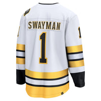 Boston Bruins Jeremy Swayman Fanatics White Away Breakaway Player Jersey
